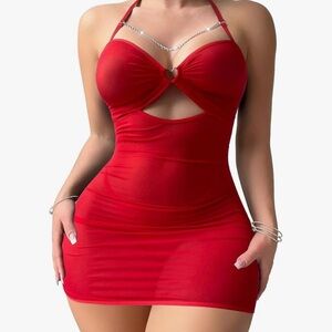 Stunning Red Cutout Mini Dress